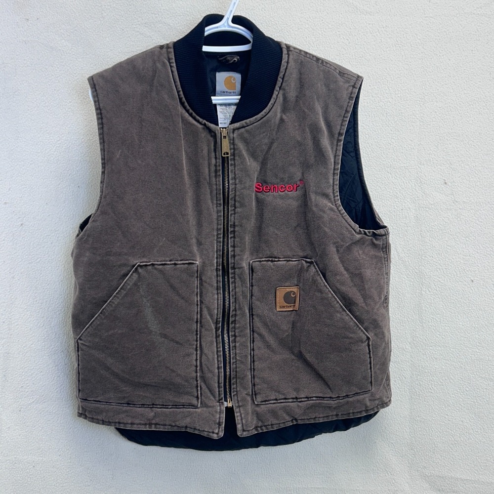 Vintage Carhartt V02 CHT Vest Size L Quilted Lined Made in USA